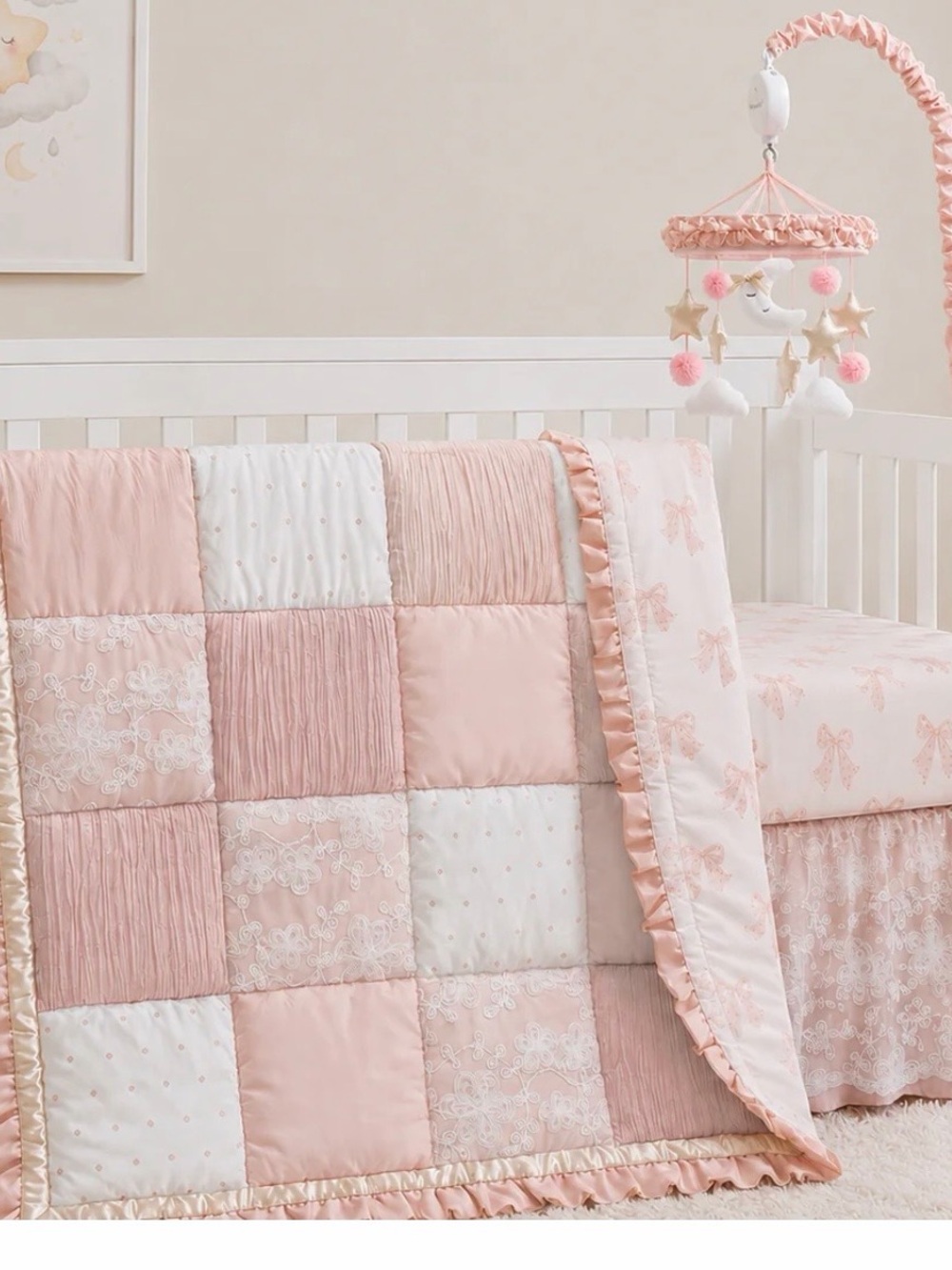 The Peanutshell Grace 4-Piece Baby Crib Bedding Set – Girls